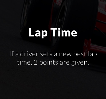 Lap Time - If a driver sets a new best lap time, 2 points are given